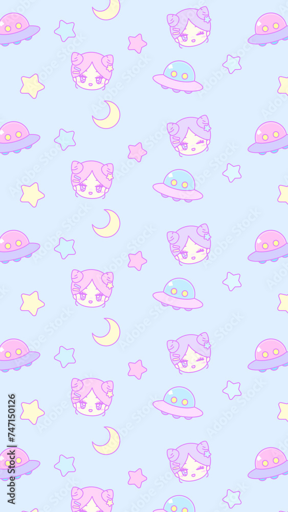 16:9 レトロポップ!ファンシーUFOガール壁紙⭐︎ 16:9 レトロポップ!ファンシーUFOガール壁紙⭐︎