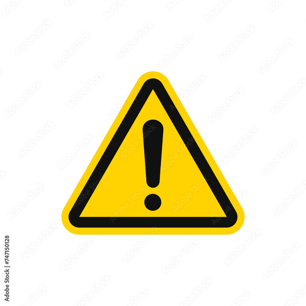 Hazard warning attention sign with exclamation mark symbol Hazard warning attention sign with exclamation mark symbol
