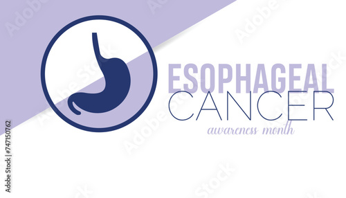 Esophageal Cancer Awareness Month observed every year in April. Template for background, banner, card, poster with text inscription. photo