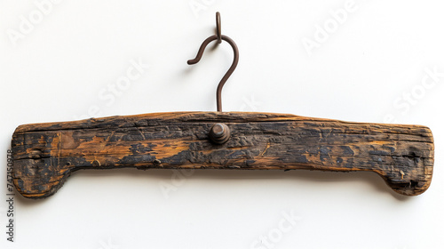 Isolated wooden clothes hanger © Graphic Grow