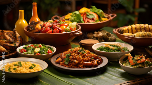 Authentic and Vibrantly Displayed African Cuisine: A Celebration of Diverse Flavors and Tradition