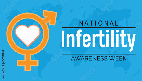 National Infertility awareness week observed every year in April. Template for background, banner, card, poster with text inscription. photo