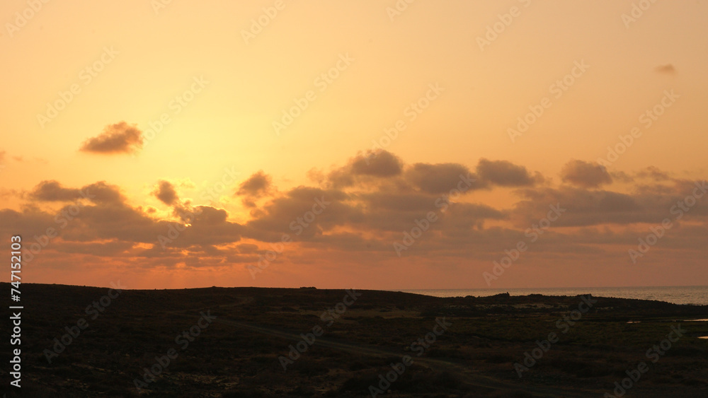 Arid Elegance Sunset Serenity Coastal Horizon