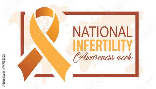 National Infertility awareness week observed every year in April. Template for background, banner, card, poster with text inscription.