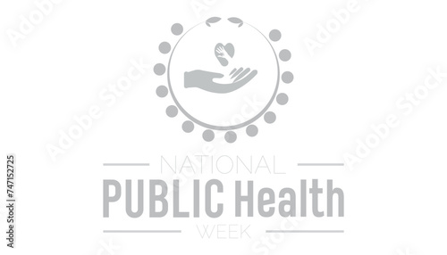 National Public Health Week observed every year in April. Template for background, banner, card, poster with text inscription.