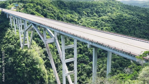 The Bacunayagua Bridge is a landmark of the Island of Freedom, connecting two parts of the Via Blanca highway. View from the Bacunayagua observation deck on the main Havana-Varadero road. Cuba photo