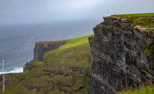 Cliffs of Moher on a cloudy day in County Clare, Ireland