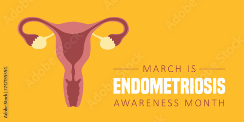 national endometriosis awareness month march info graphic vector illustration