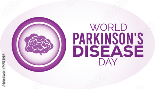 World Parkinson's Disease Day observed every year in April.Template for background, banner, card, poster with text inscription.