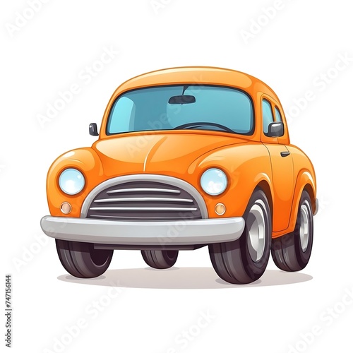 Cute Cartoon car  Vector illustration on a white background.. ai generative.