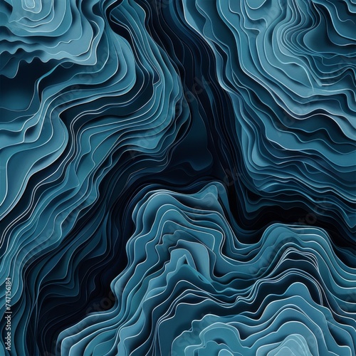 Deep Blue Abstract Layered Lines Texture