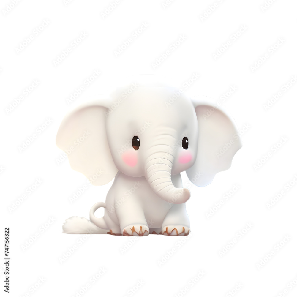 Cute white baby elephant