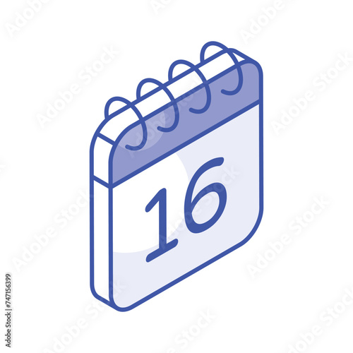 An amazing icon of calendar in isometric design style, ready to use vector