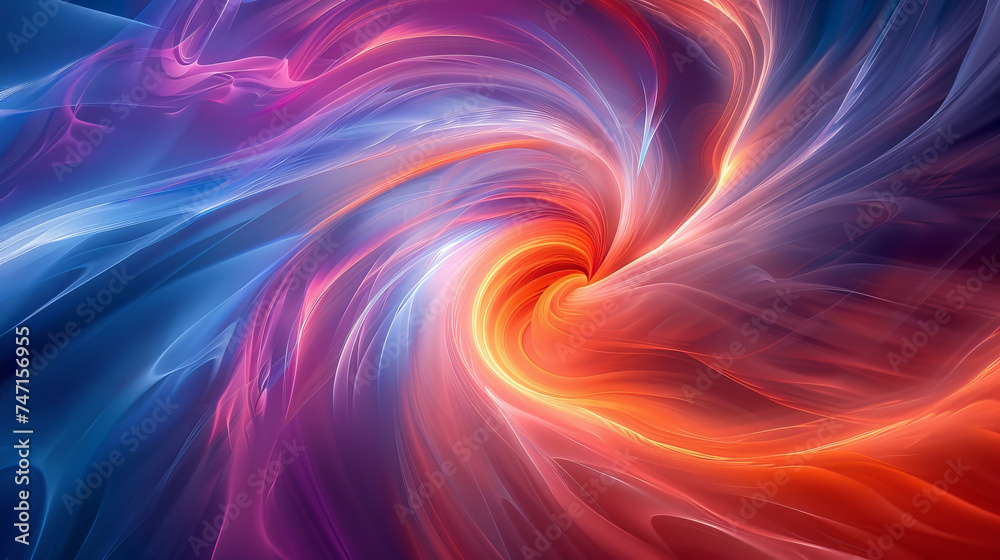 Fototapeta premium Digital abstract background with flowing waves in a colorful gradient, conveying movement and energy