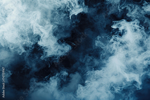 Close up of smoke on black background, suitable for various design projects