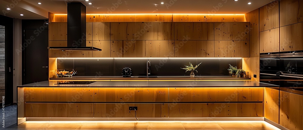 Modern Eco-Friendly Kitchen with LED Lighting