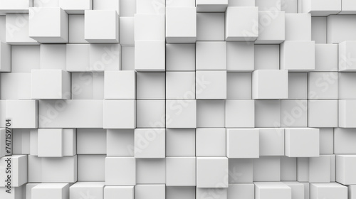 Bunch of white cubes stacked together