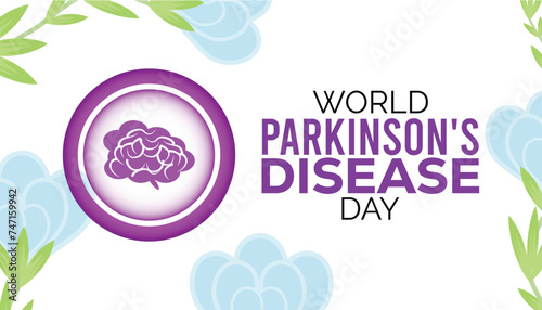 World Parkinson's Disease Day observed every year in April.Template for background, banner, card, poster with text inscription.