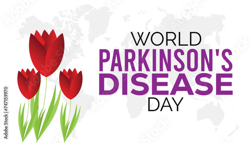 World Parkinson's Disease Day observed every year in April.Template for background, banner, card, poster with text inscription.
