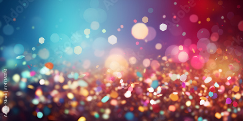 Particles and confetti background a holiday like Christmas,Shiny colorful polished pieces of glass and pebbles 