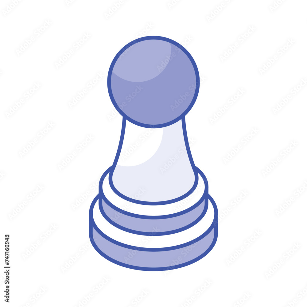 Get this beautifully designed icon of chess piece in trendy isometric style Get this beautifully designed icon of chess piece in trendy isometric style