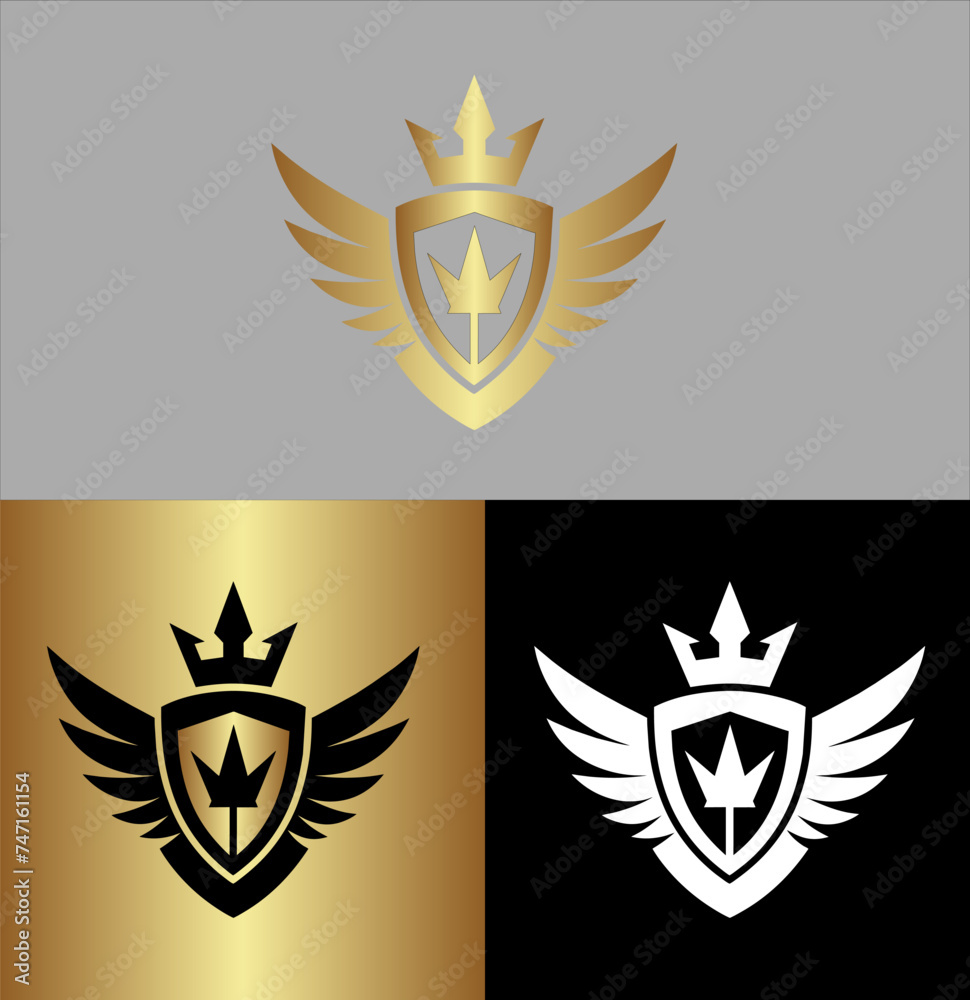 Fototapeta premium Royal Guardian logo or Security Protection Guard Emblem