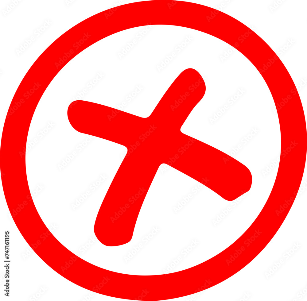 Obraz premium Wrong Mark Doodle