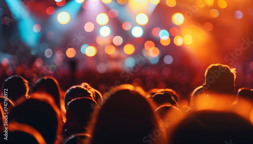 Amongst the crowd at a concert, the blurred background of swaying bodies and flashing lights heightened the sense of euphoria and excitement.