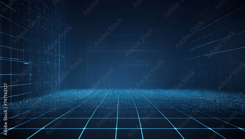 technology mesh background with interconnected white dots and lines in dark blue background technology mesh background with interconnected white dots and lines in dark blue background