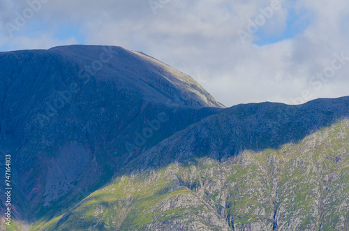 Mountain scenic view of Ben Nevis in the Grampian Mountains of Scotland UK