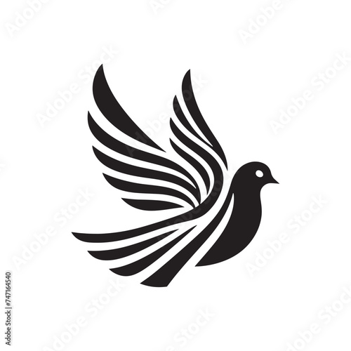 Urban Elegance: Vector Pigeon Silhouette - Capturing the Grace and Beauty of City's Beloved Feathered Residents in Elegant Form.