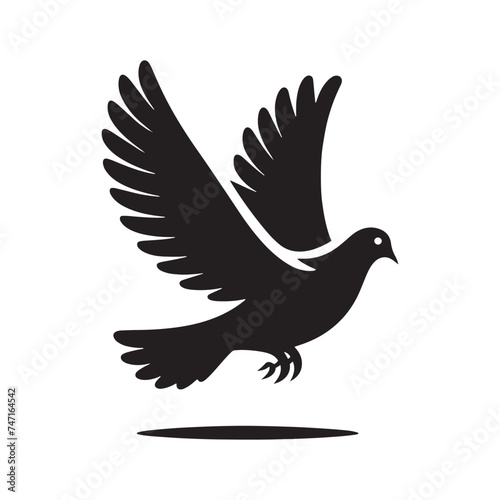 Urban Elegance: Vector Pigeon Silhouette - Capturing the Grace and Beauty of City's Beloved Feathered Residents in Elegant Form.