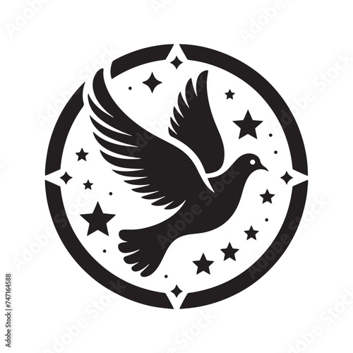 Urban Elegance: Vector Pigeon Silhouette - Capturing the Grace and Beauty of City's Beloved Feathered Residents in Elegant Form.