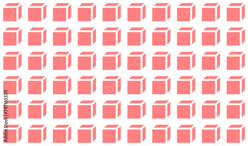 abstract pink orange background, gray Blocks Wall Geometric background. 3d Render Illustration checkerboard style wallpaper or background