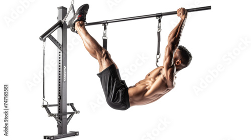 Hanging Leg Raise Station for Core Strength on Transparent Background