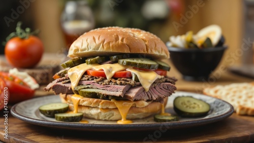Chilean Flavors  Chacarero Sandwich with Sliced Grilled Beef