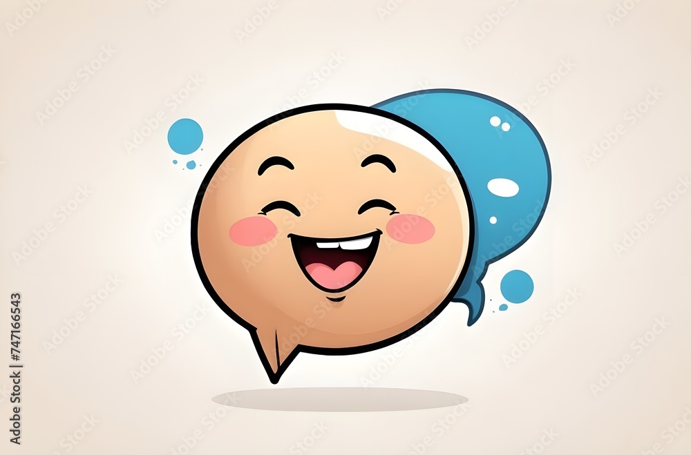 Cheerful Emoji Chat Bubble: A Symbol of Joyful Online Communication and Interaction, generative AI