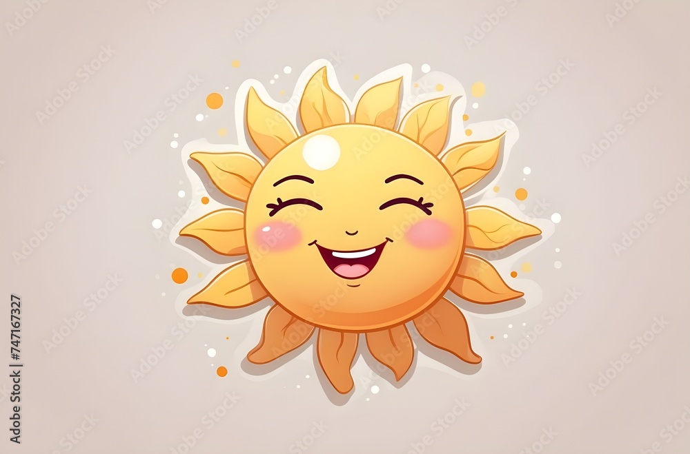 Cheerful Smiling Sun Illustration: Brightening Your Day with Its Warm and Vibrant Glow, generative AI