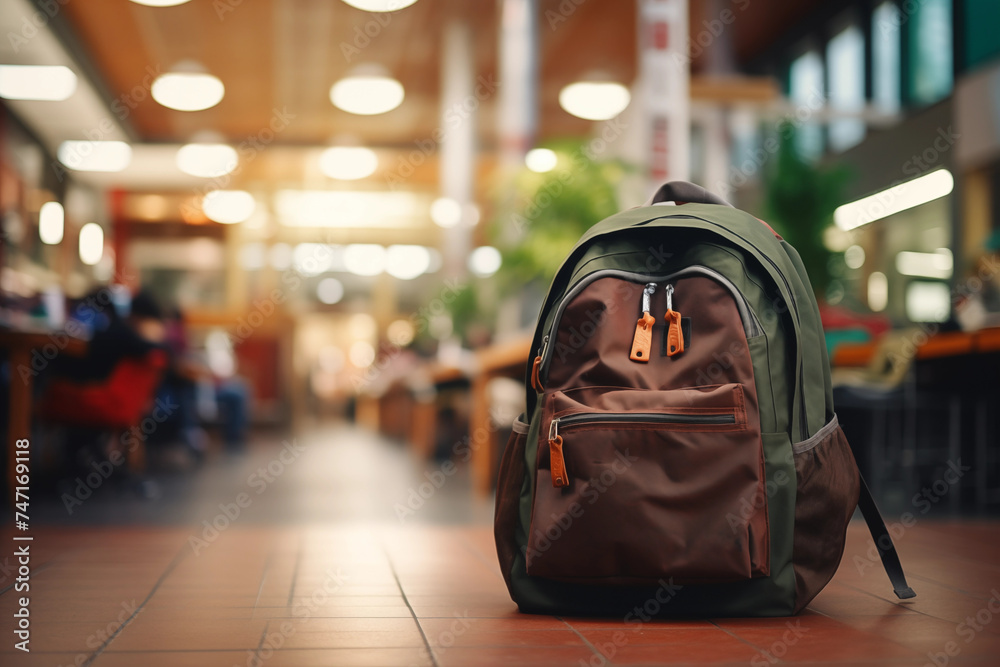 Obraz premium Back to school background. Home study, studentship. Education and knowledge. Colourful backpack. Autumn, September.