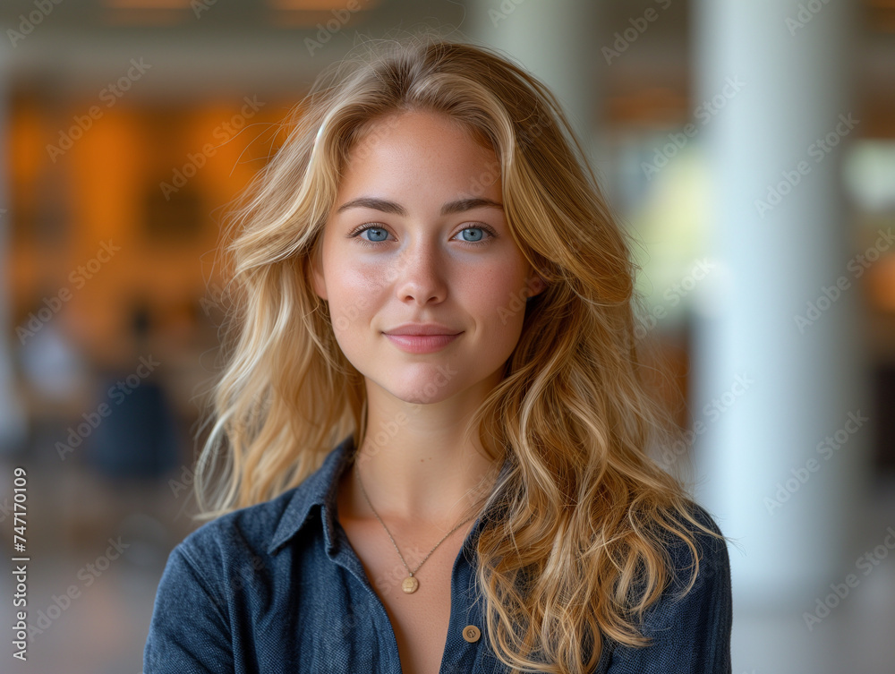 elegantly dressed joyful young woman