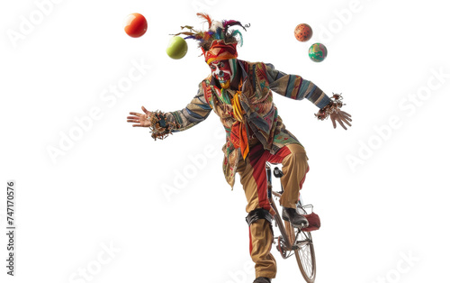 Street Performer Juggling Balls on Transparent Background