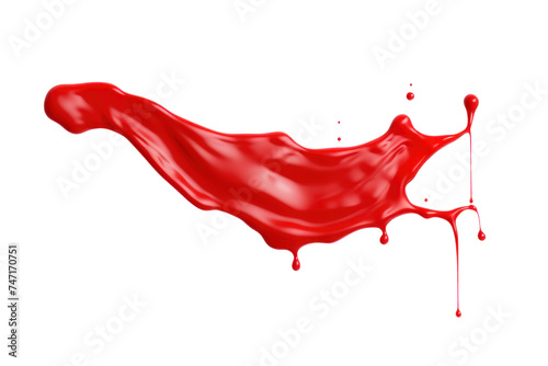 red dripping paint isolated on transparent and white background.PNG image.