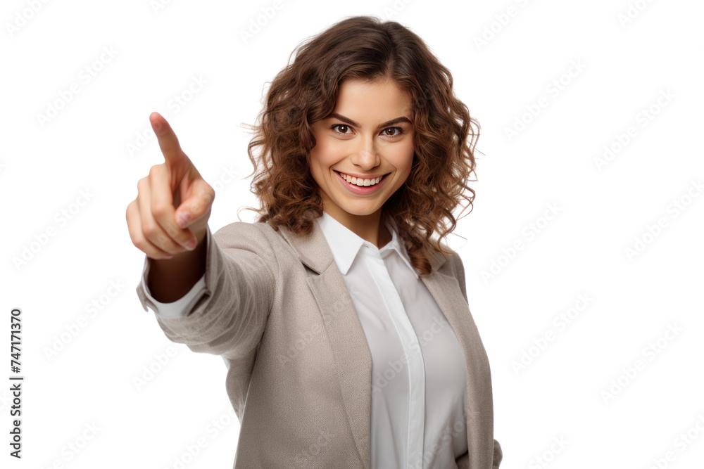 woman pointing her finger to you, isolated on transparent and white background.PNG image. woman pointing her finger to you, isolated on transparent and white background.PNG image.