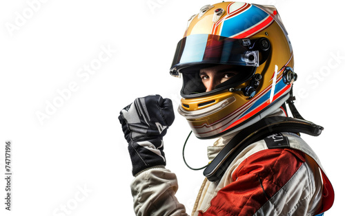 Racing Suit and Helmet Race Car Driver's Gear on Transparent Background © MatPhoto