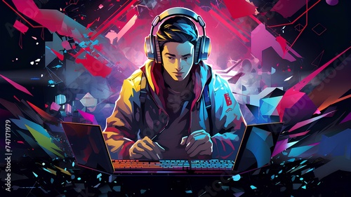 Abstract colorful and graphic designer illustration