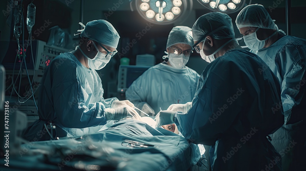 Medical Team Performing Surgery in Operating Room Medical Team Performing Surgery in Operating Room