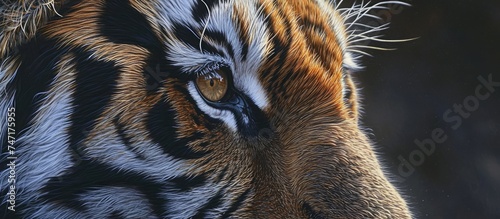 Fierce and Majestic  Intense Close Up of a Tiger s Face