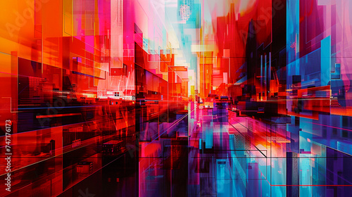 Abstract geometric art of city. Illustration for for banner  poster  cover or brochure