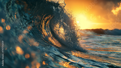 beautiful ocean  waves on sunset  © EvhKorn