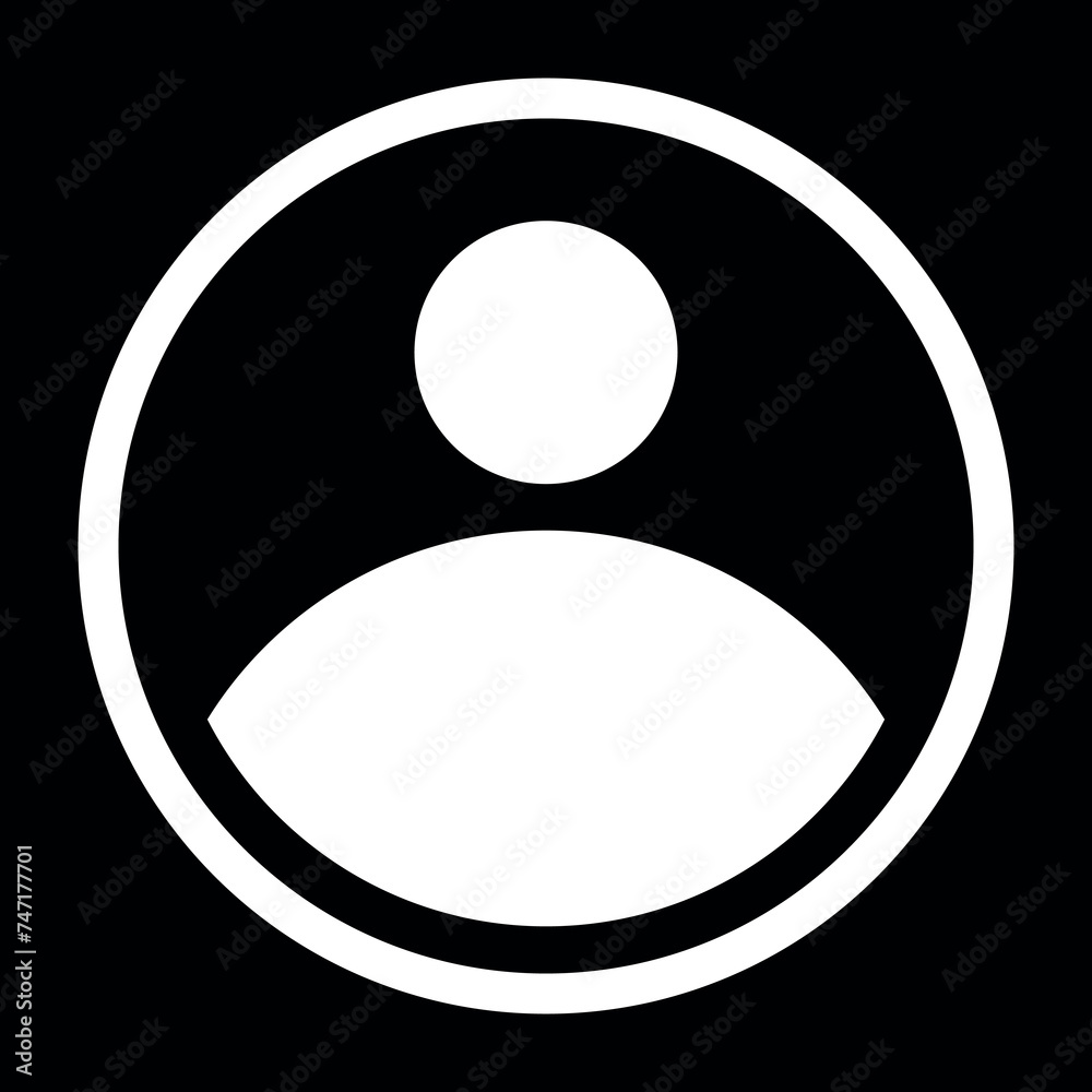 Anonymous person internet icon on black background Anonymous person internet icon on black background